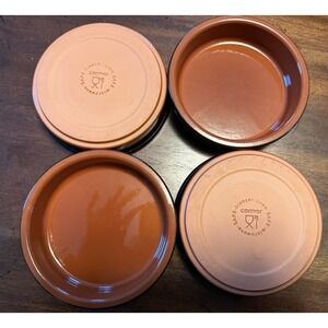 Set Of 4 Cermer TerraCotta 6oz Baking Custard Cups Creme Brulee Dishes 4.5"